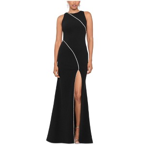 Betsy & Adam Womens Rhinestone Trim Sleeveless Gown Dress, Black, 8 - 1 of 1