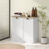 HOMCOM Dual Tilt out Laundry Hamper Cabinet with 2 Removable Basket, Modern Bathroom Storage Cabinet with Shaker Doors and Handles, White - 2 of 4