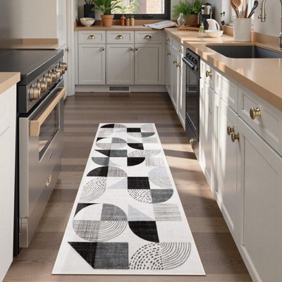 Lahome GST Modern Asymmetrical Geometric Short Pile Velvet Rectangular Indoor Area Rug