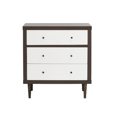 Christopher Knight Home Nystrom Mid-Century Modern 3 Drawer Chest Walnut/White