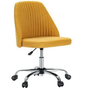 CAVINAS Armless Home Office Desk Chair with Wheels, Adjustable Swivel Task Chair, Ergonomic Office Chair, Computer Chair Vanity Chair - 1 of 4