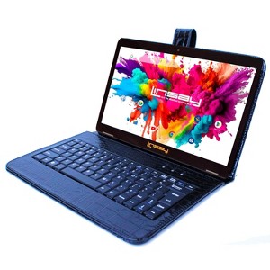 LINSAY 10.1" Octa Core 128GB Storage Android 14 Tablet Dual Camera Android with Black Keyboard - 1 of 3