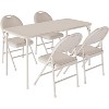 4FT Folding Table and 5-Piece Chairs Set, Portable Padded Card Table and Chairs for Dining, Picnic, Events, Training, Indoor & Outdoor Use - 2 of 4