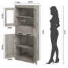 Garvee 67" Tall Bathroom Storage Cabinet with Glass Doors, Adjustable Shelves, Modern Cabinet for Bathroom, Dining Room, Living Room - 2 of 4