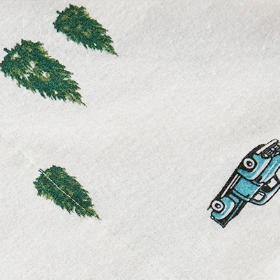 green trees & trucks