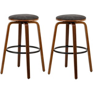 Nordlys Set of 2 Solid Wood and Velvet Chairs Modern Design Style Upholstery Dining Room - 1 of 4