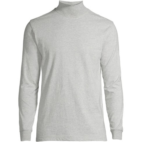 Lands' End Men's Super-t Mock Turtleneck - Medium - Gray Heather : Target