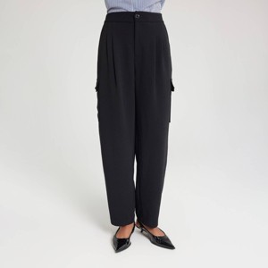 Women's Barrel Leg Pleated Cargo Pants - A New Day™ - 1 of 4