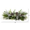 Nearly Natural 26-in Holiday Flocked Winter Christmas Artificial Arrangement Cutting Board Wall Décor or Table Arrangement - 2 of 4