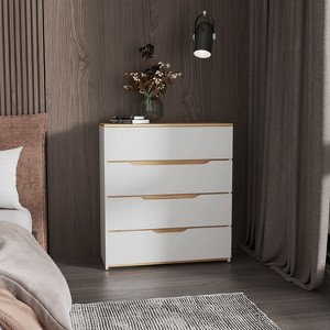 CAVINAS 4 Drawers Dresser for Bedroom with Light Oak Wooden Top,Modern Chest of Dresser,Freestanding Dresser for Bedroom - 1 of 4