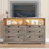 Dresser Chests of Drawers, Wooden 6 Drawer Dresser for Bedroom with Led Light, 55" Wide Wood Dresser with Large Capacity Storage - 3 of 4