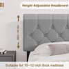 OLRIK Full Bed Frame with Charging Station Wooden Platform with Adjustable Headboard Noise Free, No Box Spring Needed, Easy Assembly,Light Grey - 3 of 4
