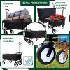 YONWAY Collapsible Foldable Beach Wagon Cart with Strapping System and 3pcs Plastic Liner Bag,Loading Capacity 360lbs for Camping Shopping - 2 of 4