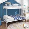 Streamdale Twin-Over-Twin Bunk Bed with Metal Frame and Ladder, Space-Saving Design, White - 2 of 4