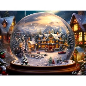 Sunsout Snow Globe Town 1000 pc   Jigsaw Puzzle 61834 - 1 of 4