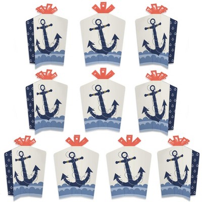 Big Dot of Happiness Ahoy - Nautical - Table Decorations - Baby Shower or Birthday Party Fold and Flare Centerpieces - 10 Count