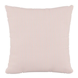 18"x18" Oxford Striped Polyester Pillow Coral - Skyline Furniture: Woven Square Indoor Decorative Accent with Zipper - 1 of 4