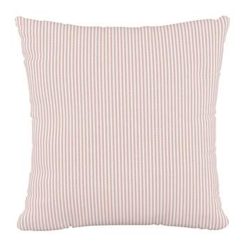 18"x18" Oxford Striped Polyester Pillow Coral - Skyline Furniture