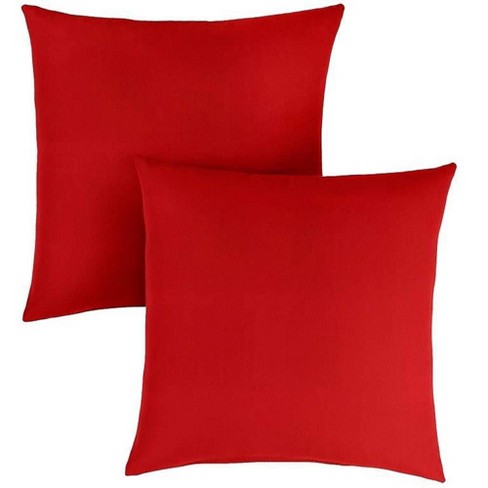 Sunbrella 2pk Canvas Jockey Outdoor, Red Outdoor Throw Pillows