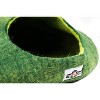 Yeti Pet Cave Pet Bed for Cats and Small Dogs, 100% New Zealand Wool, Green - 3 of 4