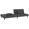 vidaXL Dark Gray Velvet Sleeper Sofa Bed - Convertible 2-Seater Loveseat with Pillows for Small Spaces, Contemporary Twin Daybed - 3 of 4
