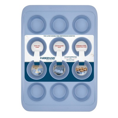 Blue Nonstick 12-Cup Heavy-Duty Muffin Pan