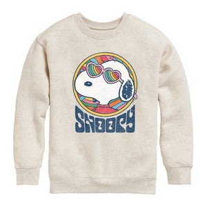 Boys' - Peanuts - Groovy Snoopy Graphic Long Sleeve Fleece Sweatshirt - 1 of 4