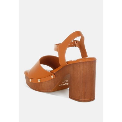 Sawor Recycled Leather High Block Sandals - image 5