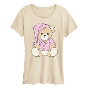 Women's - Instant Message - Teddy Bear In PJs Short Sleeve Graphic T-Shirt - 1 of 4