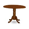 HomeStock 3-Piece Round Black & Cherry Finish Solid Wood Top Dining Table with 2 Chairs - 2 of 4