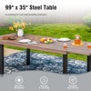 Captiva Designs 1pc Rectangular Steel Table with Umbrella Hole & 2 tabletop Leaves - 4 of 4