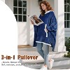 Catalonia Woman Oversized Blanket Hoodie Sweatshirt Cape, Fluffy Soft Fleece Casual Batwing Coat Pullover Blanket, Cozy Gift for Wife Women - 3 of 4