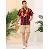 Lars Amadeus Men's Summer Striped Shirts Short Sleeves Button Down Beach Color Block Shirt - 3 of 4