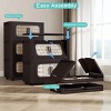 GlasFlength Decorative Storage Cabinets Accent Cabinet Folding Storage Cabinet Free standing Cabinet for Living Room, Brown, 19.69"*11.81"*50" - 3 of 4