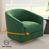 Vipbear Swivel Accent Cahir,Upholstered Modern Barrel-Curved Arm,LinenComfty Sofa Solid Wood Base Reading Bedroom,Club Living Room Chair - 4 of 4