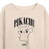 Women's - Pokémon - Pikachu Lightweight French Terry Wide Neck Long Sleeve Shirt - 2 of 4