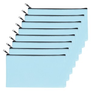 Unique Bargains PU Leather Zippered Water Resistant Bank Deposit Bag Security Money Pouch 11"x 6" 8 Pcs - 1 of 4