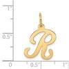 Black Bow Jewelry 14k Yellow Gold, Sophia Collection, Small Script Initial R Pendant - 4 of 4