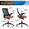 Vynxaria Techni Mobili Mid-Back Mesh Task Office Chair with Height Adjustable Arms, Brown - 3 of 4