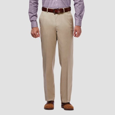 Haggar Men's Premium No Iron Classic Fit Flat Front Casual Pants