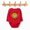 The Juniper Shop SmileyWorld It's A Good Day To Have A Good Day Circle Long Sleeve Bodysuit - NB - Red - 2 of 4