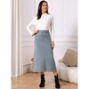 INSPIRE CHIC Women's A-Line Elastic High Waist Stretchy Ribbed Knit Midi Skirt - 4 of 4