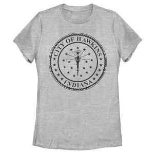Women's Stranger Things City of Hawkins Crest T-Shirt - 1 of 3