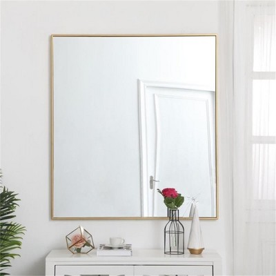 Elegant Gold Framed Rectangular Wall Mirror, 36" x 40"