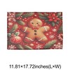 Unique Bargains Christmas Place Mats Gingerbread Man Flax Red Brown Green 11.8"x17.7" 2 Pcs - 3 of 4