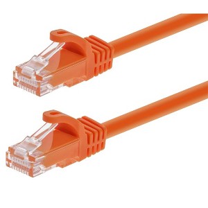 Monoprice Cat5e Ethernet Patch Cable - 7 Feet - Orange | Network Internet Cord - Snagless RJ45, Stranded, 350Mhz, UTP, Pure Bare Copper Wire, 24AWG - - 1 of 4