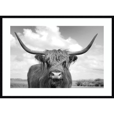 41 X 30 Highland Cow On The Ranch By Andre Eichman Framed Wall