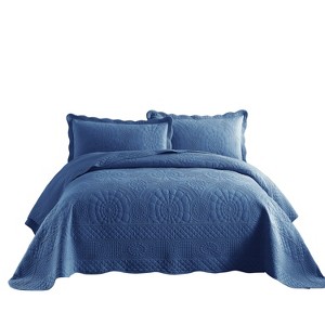 Marcielo 3 Pcs Cotton Oversized Quilt Bedspread Set TF - 1 of 4