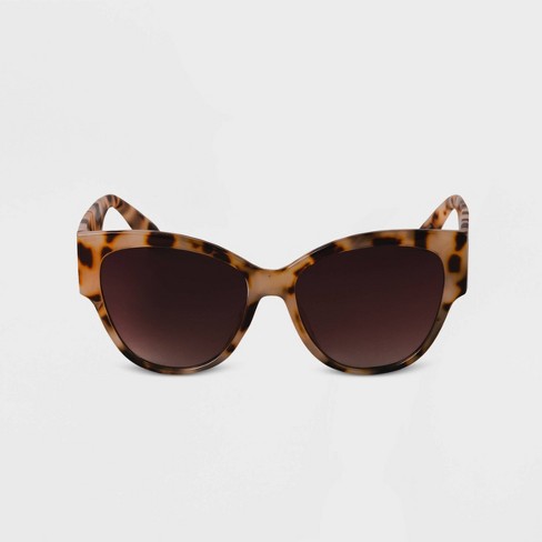 Tortoiseshell Slim Cat Eye Sunglasses