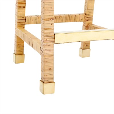 Amara Beige Rattan Counter Stool with White Cushion
